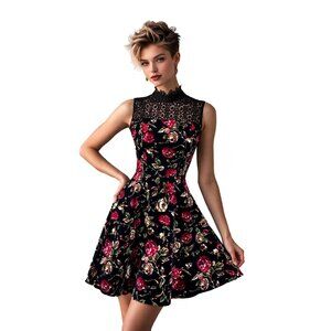 Esley Floral Lace Fit & Flare Dress Size M Pinup Vintage Cottagecore